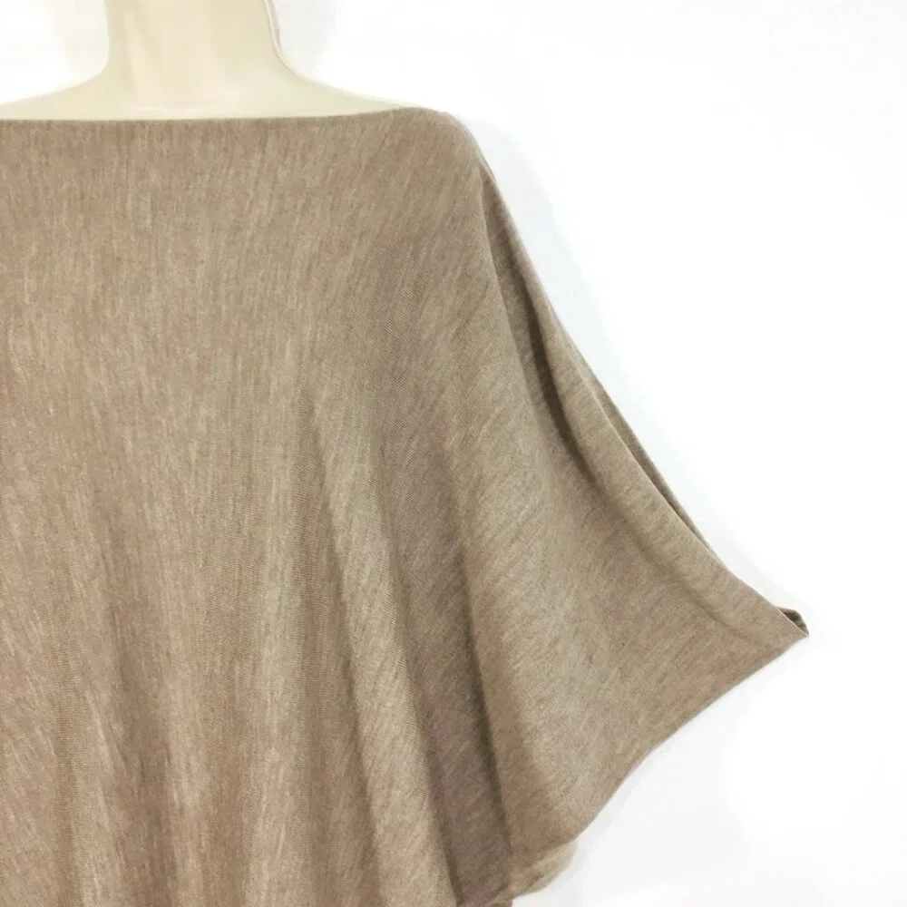 Talbots Classic Marino Wool Knit Poncho Sz M Pullover Luxury Layering Preppy